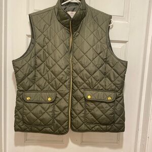 St. John's Bay Olive Green Quilted Vest